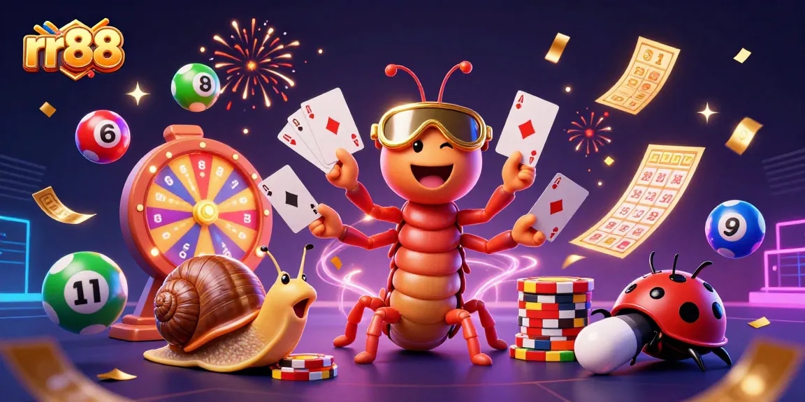 Experience thrilling gaming action at rr88 with an energetic dealer and vibrant casino elements.