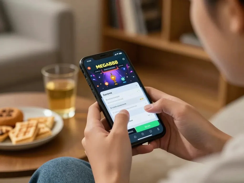 Mega888 free credit gaming on smartphone showcasing user-friendly app interface for an engaging experience