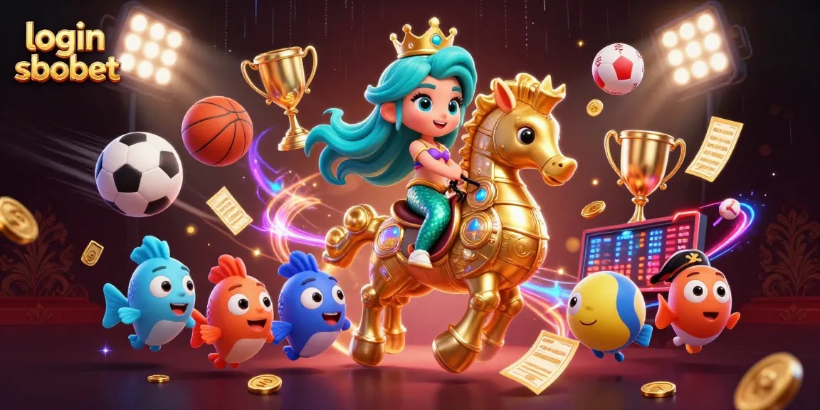 Engage with login sbobet and enjoy dynamic sports betting action in this vibrant 3D casino scene.
