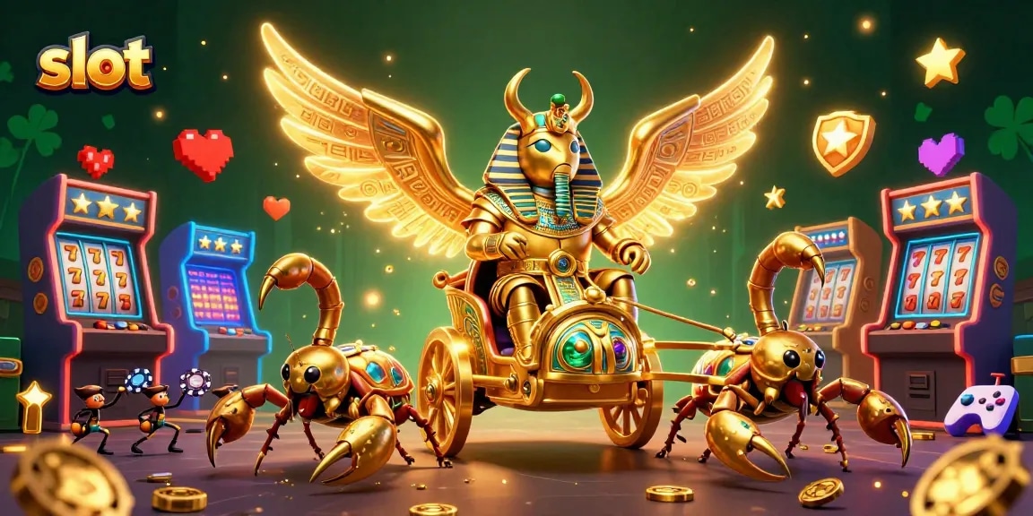Spin the slot with vibrant characters in an engaging 3D casino scene filled with excitement.