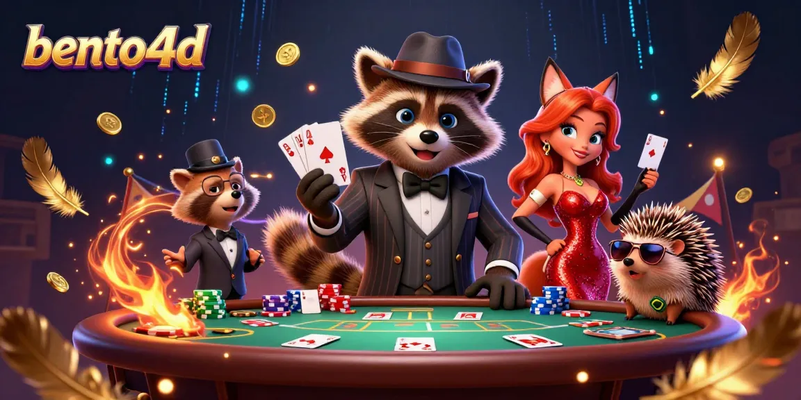 Rasakan permainan yang mendebarkan dengan bento4d saat rakun yang anggun dan teman-temannya menavigasi meja poker.