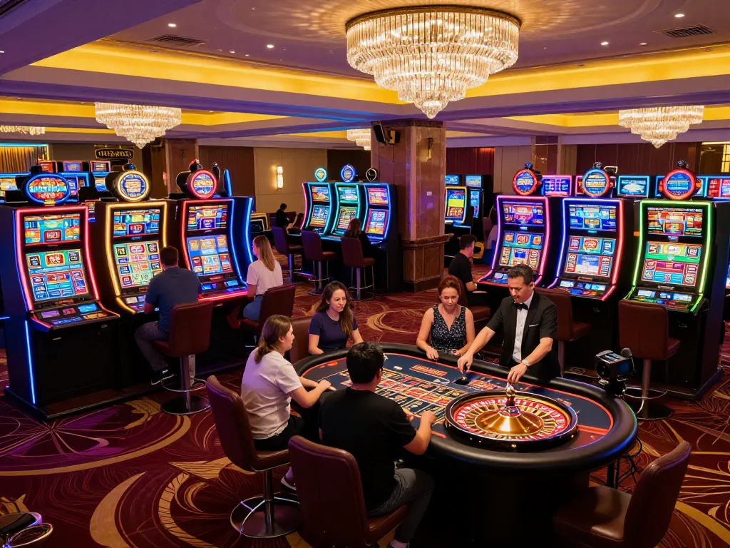 KADAL778 gaming floor with players engaged in thrilling roulette action under vibrant casino lighting