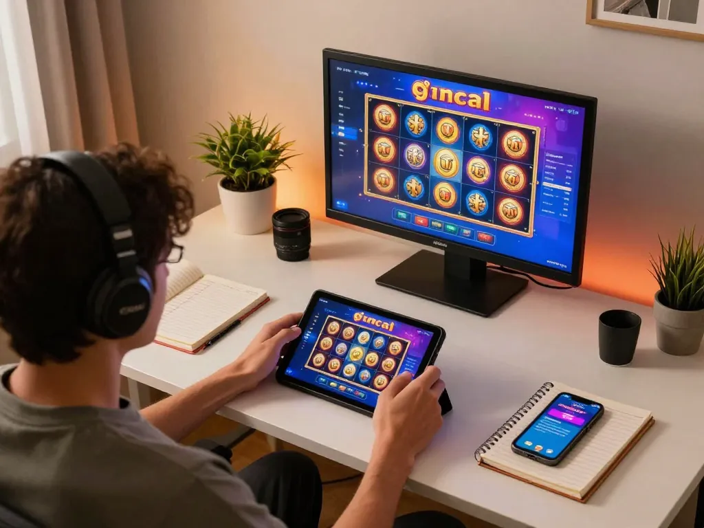 Experience thrilling slots at gincal with a cozy online gaming setup