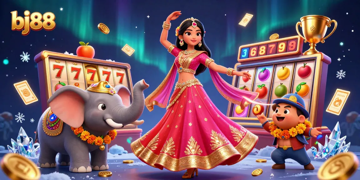 Win big at bj88 with vibrant 3D characters and rich casino elements surrounding them.