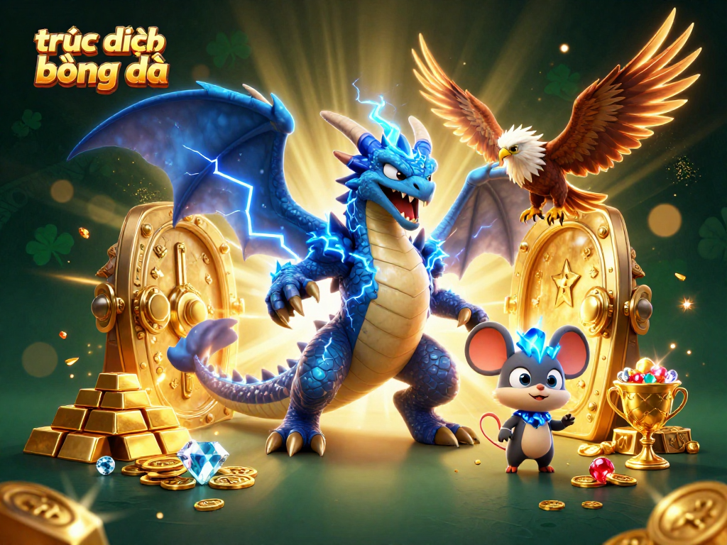 Engage with trực tiếp bóng đá through vibrant characters and thrilling elements in this dynamic gambling illustration.