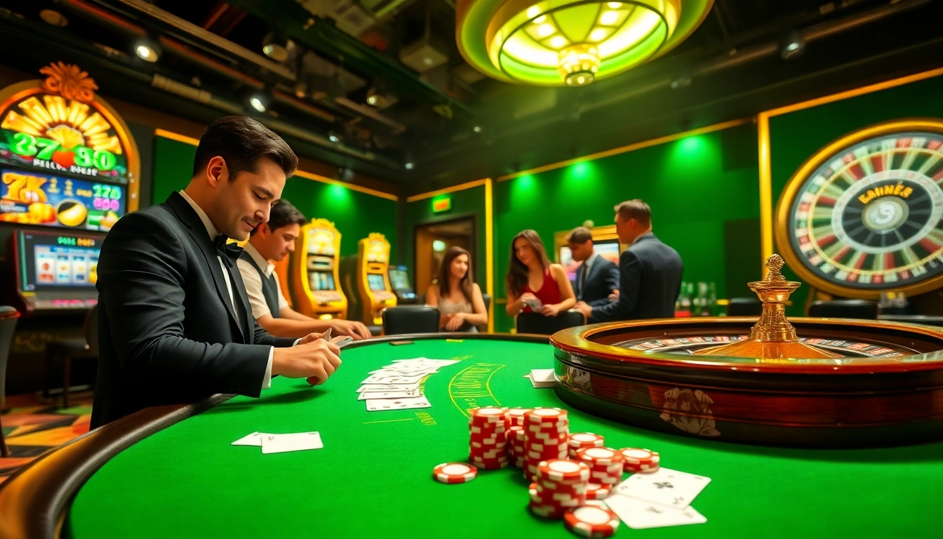 Experience the excitement of Nhà cái RR99 with professional gamblers at a high-stakes casino table.