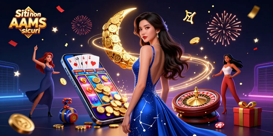 I Siti non AAMS sicuri offrono visuali affascinanti di una scena di casinò lussuosa con giochi e celebrazioni