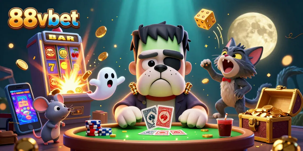 Experience thrilling gameplay with 88vbet's vibrant 3D casino illustration, showcasing dynamic action.