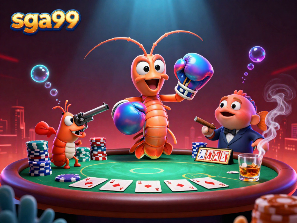 Experience excitement at sga99 with vibrant poker action and colorful characters in a thrilling casino scene.