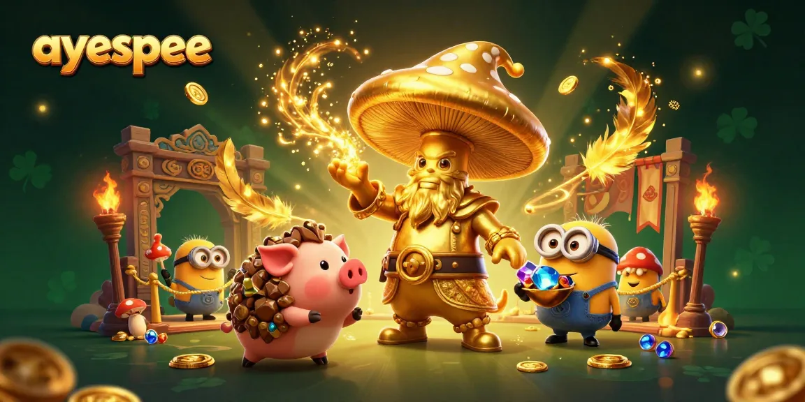 Menggali harta karun dengan ayespee bersama penyihir jamur dan babi truffle dalam slot online yang menyenangkan.