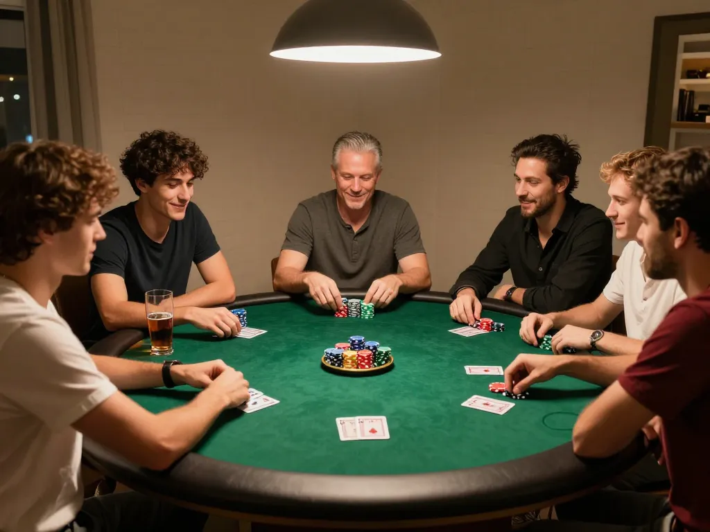 mm88 players enjoying a friendly poker night with strategic gameplay and lively atmosphere.