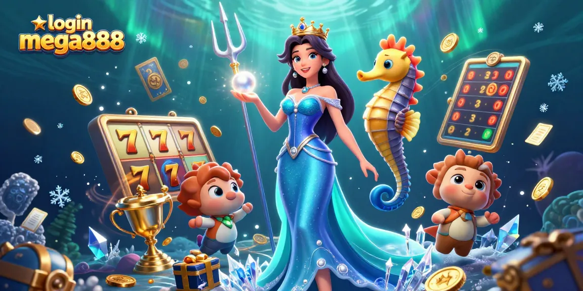 Play thrilling games and login mega888 securely with this vibrant illustration depicting a glamorous casino atmosphere.