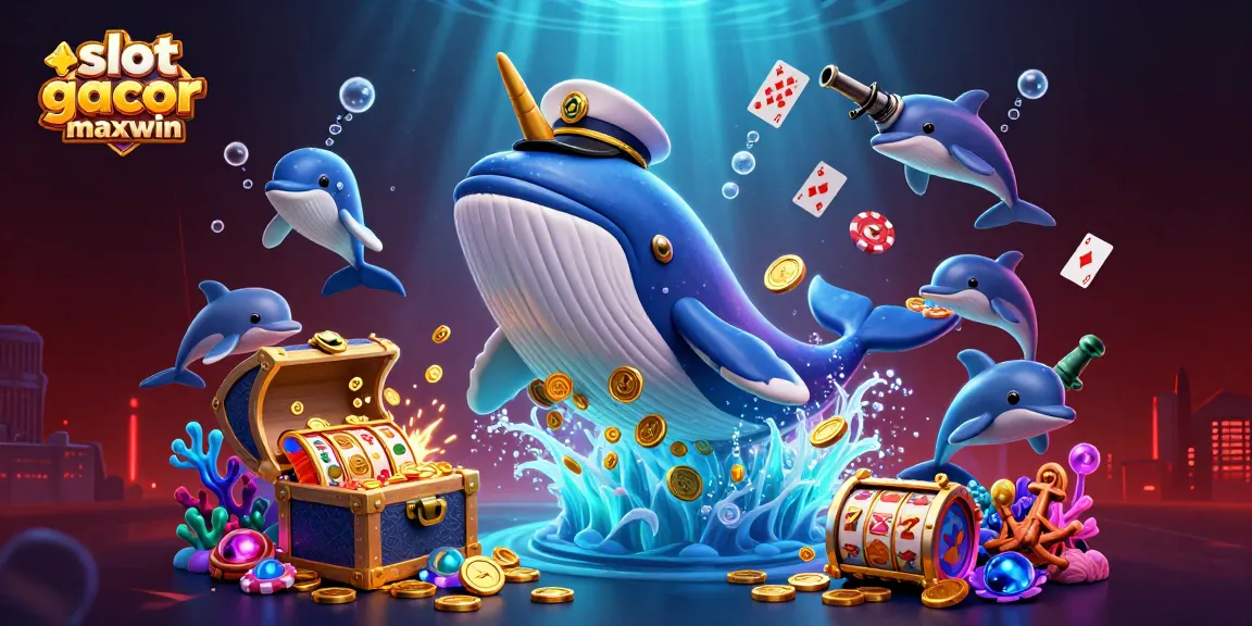 Engaging illustration showcasing slot gacor maxwin with vibrant characters breaching through coins, enhancing excitement