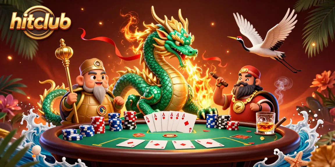 Win big at hitclub with exciting poker scenes featuring dragons and lucky symbols.