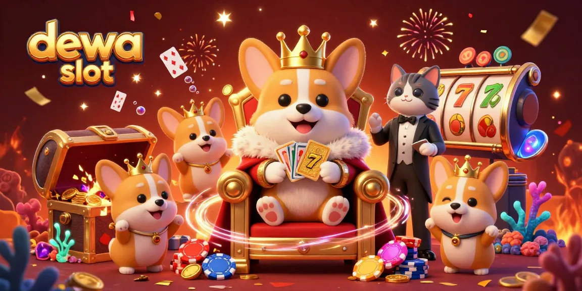 Dewa slot menghadirkan panduan bermain yang menarik dengan raja corgi, kartu emas, dan elemen kasino penuh warna.