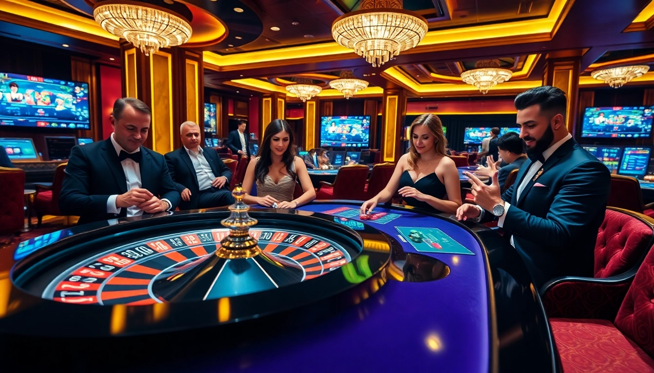 Experience thrilling คาสิโน Evolution Gaming with elegant tables, excited players, and vibrant casino atmosphere.