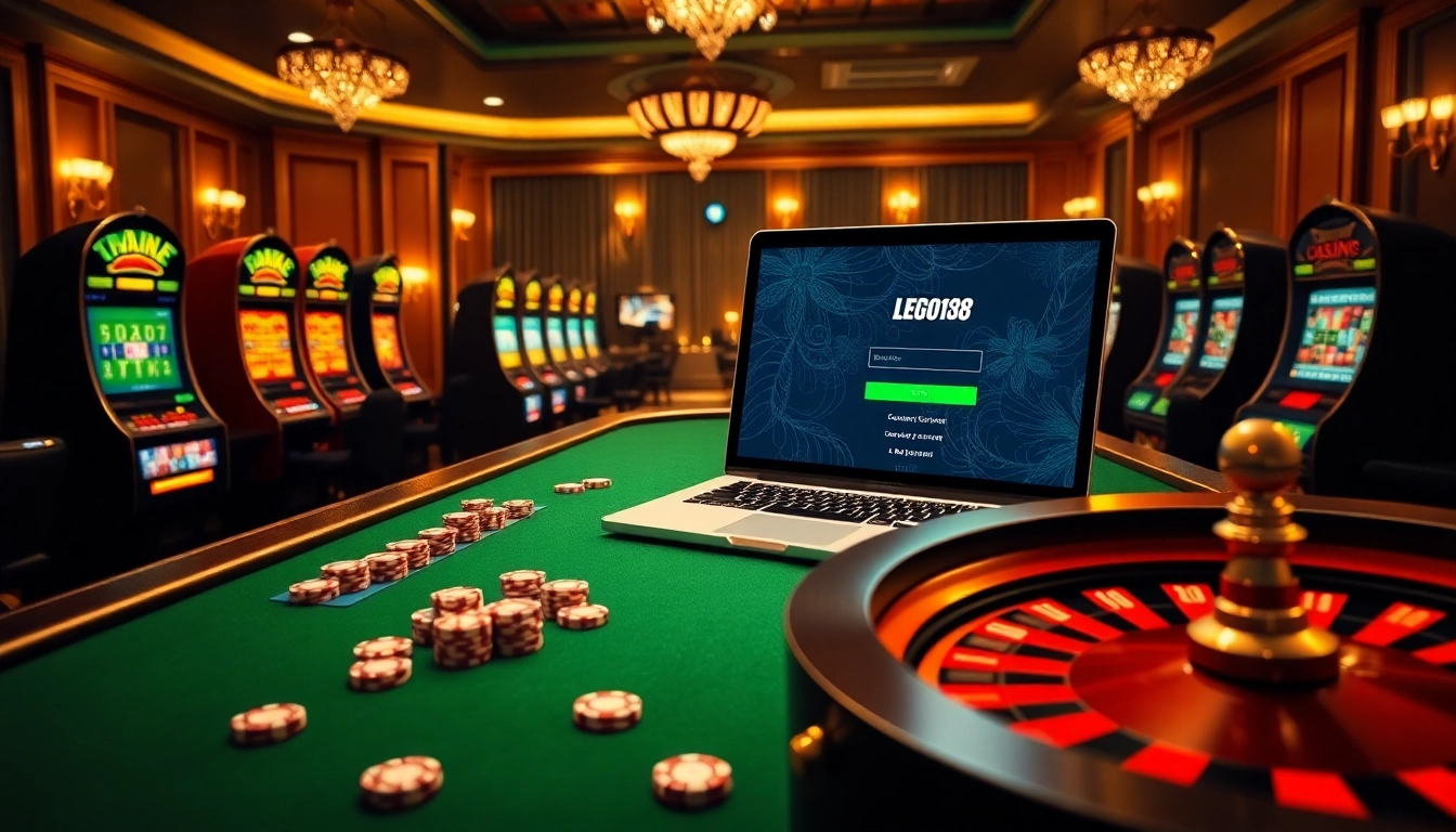 Experience the thrill of gaming with LEGO138 login at a luxurious casino table filled with excitement.