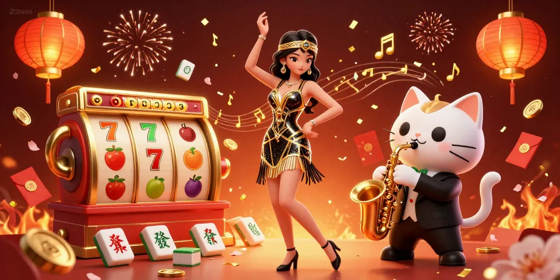 Experience the excitement of winning at 23win with dynamic characters and rich casino elements in this vibrant 3D illustration.