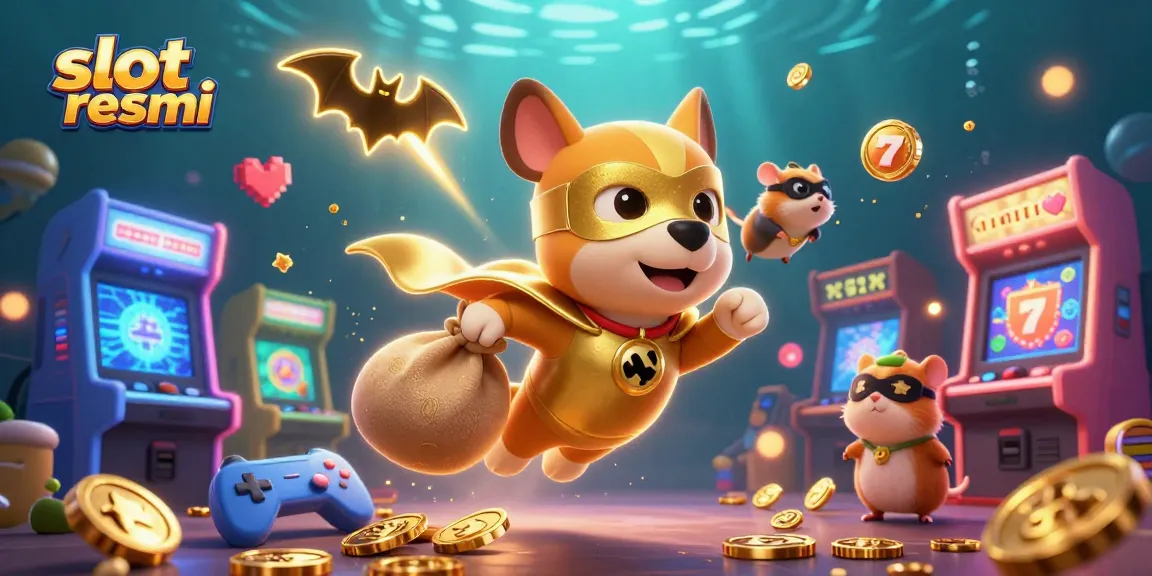 Engage high-stakes gameplay with slot resmi in this exciting casino illustration.