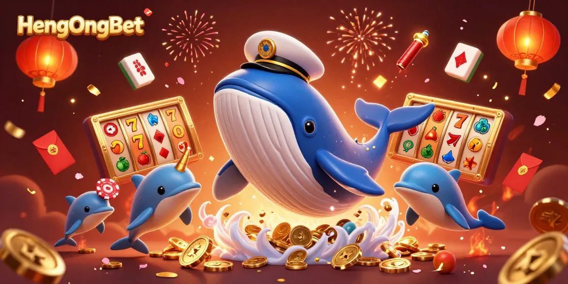 Experience HengOngBet with a vibrant 3D illustration showcasing winning moments in a dynamic casino environment.