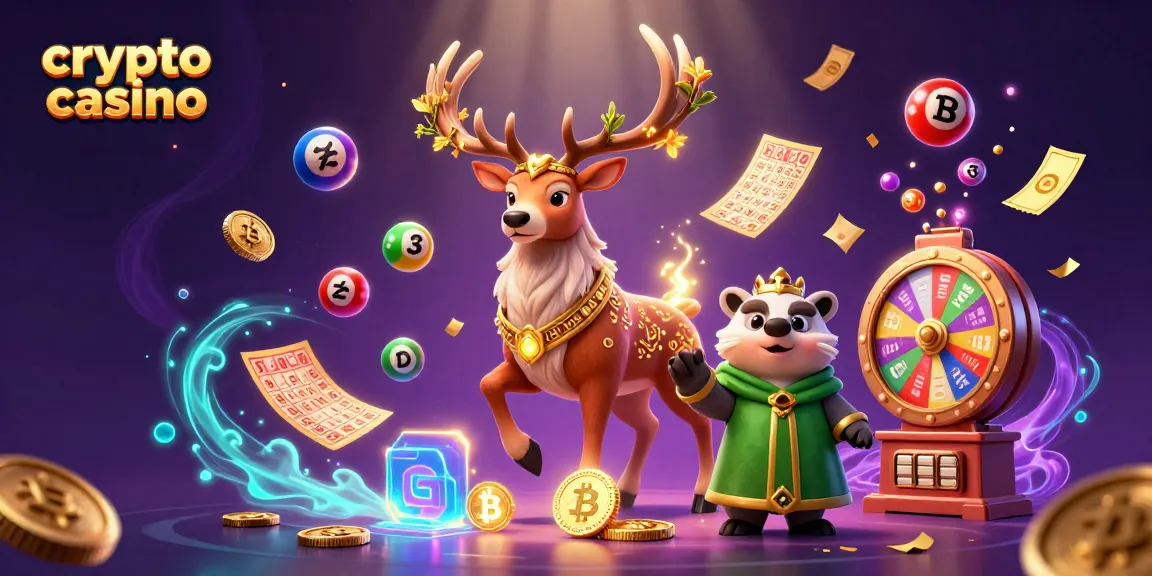 Experience the excitement of a crypto casino with stunning 3D visuals of characters and dynamic gaming elements.