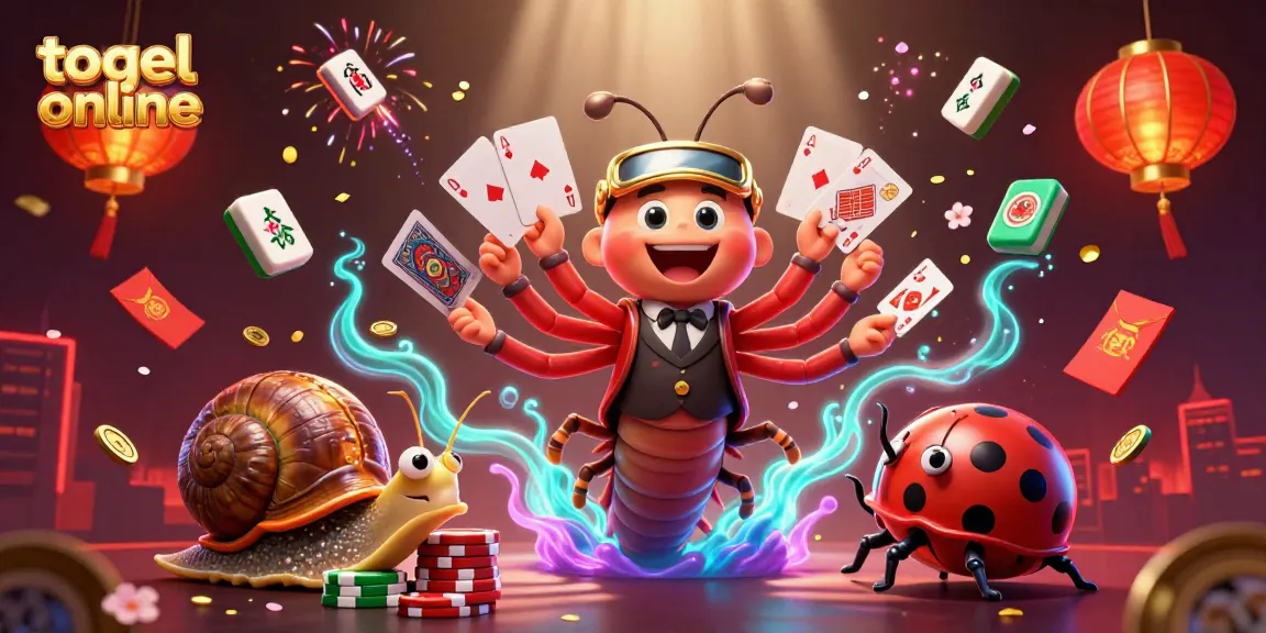 Experience togel online excitement with a lively 3D cartoon scene showcasing a dealer, high-roller, and more.