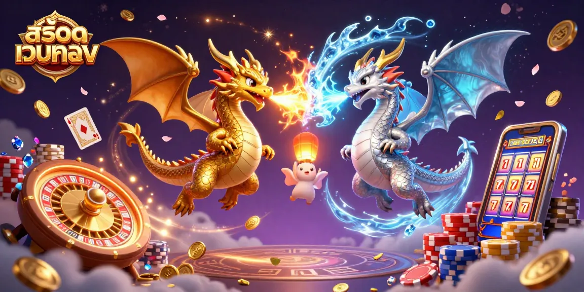 Engage with สล็อตเว็บตรง in a vibrant 3D dragon casino scene showcasing dynamic gaming elements.