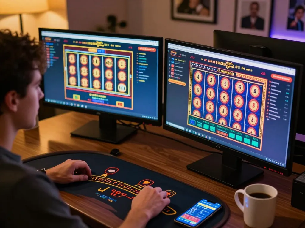 Play at LGOSUPER online casino as vibrant slot games and live dealer tables fill the screen, showcasing exciting gameplay
