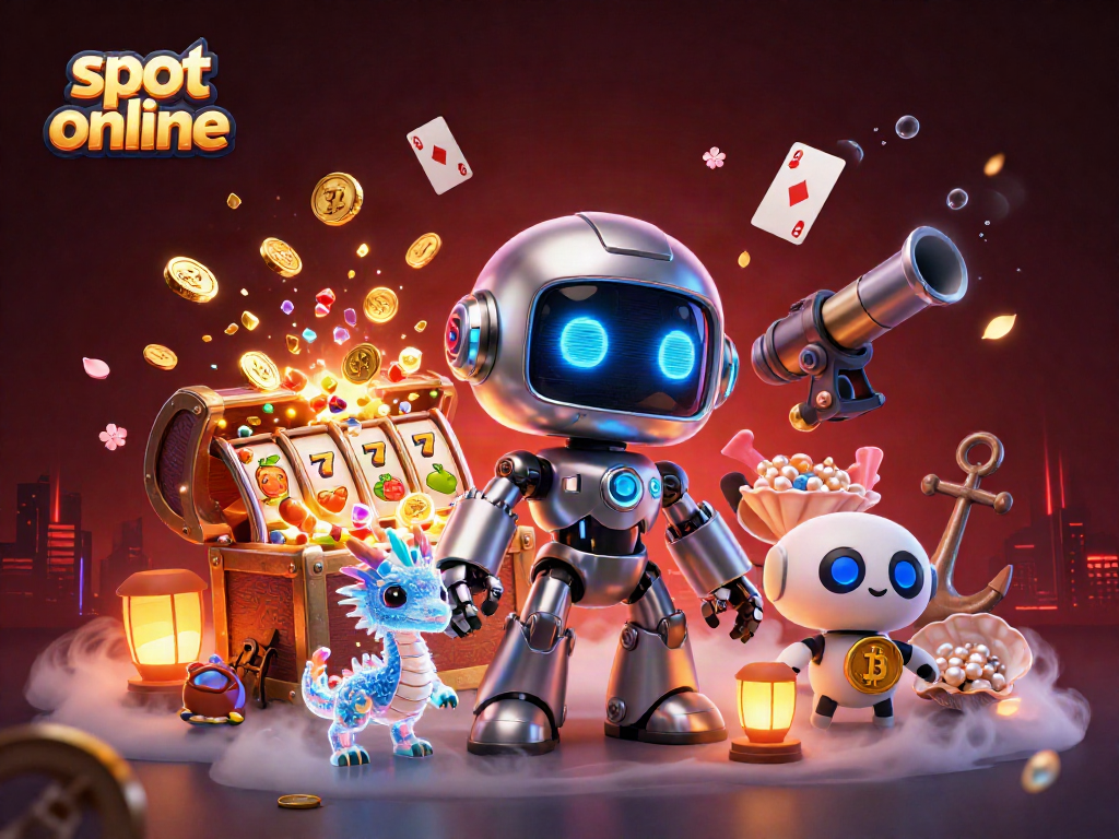 Engage with slot online mechanics in a vibrant 3D gaming scene packed with animated elements.
