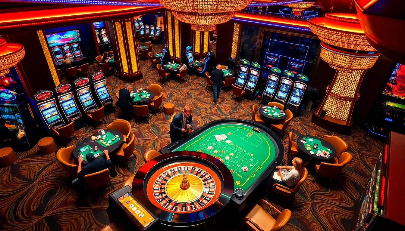Engaged players enjoying the exciting atmosphere at king garuda138 casino.
