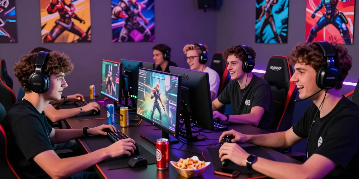 Friends enjoying competitive gameplay with Playexch247 platform in a vibrant gaming room.