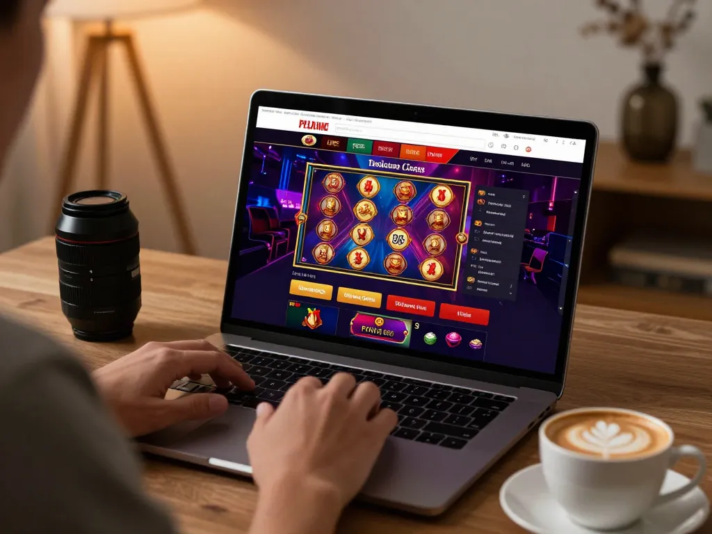 Engaging with rik vip online format in a cozy home setup featuring vibrant games on tablet