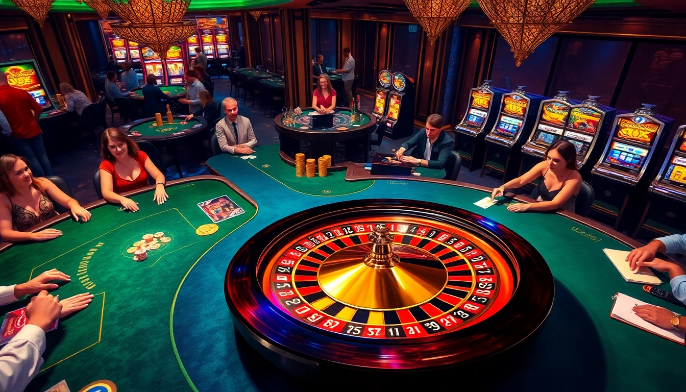 Experience the thrill of Luck8 win with casino tables and vibrant slot machines.