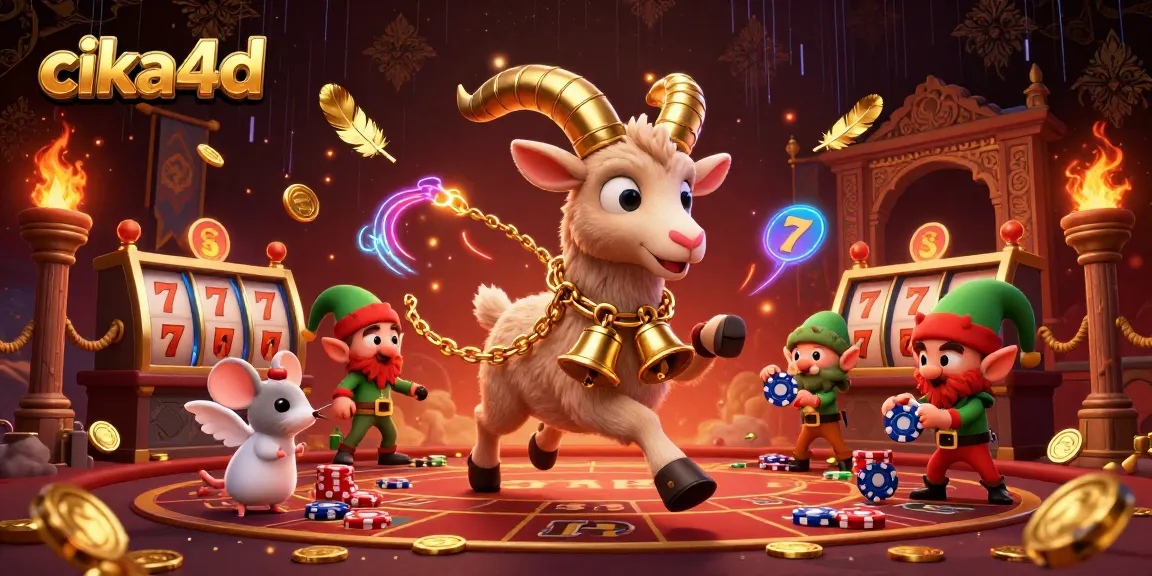 Experience thrilling excitement at cika4d with a lively casino scene featuring unique characters and dynamic gameplay elements.