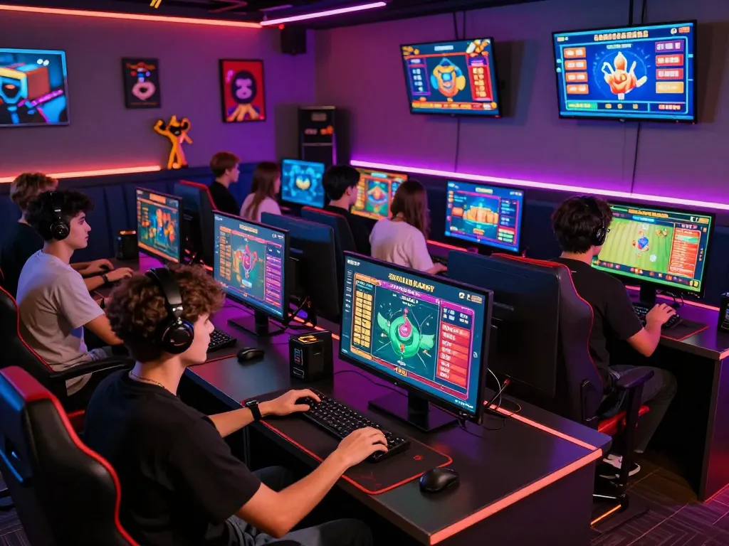 Dynamic gaming scene at https://3win.baby/ with friends immersed in online betting, vibrant atmosphere and exciting visuals.