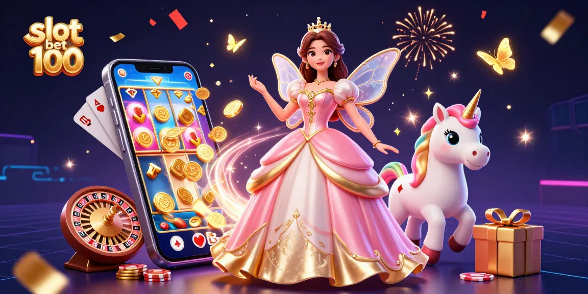 Experience the thrill of slot bet 100 with spinning reels and golden coins in a vibrant casino scene.