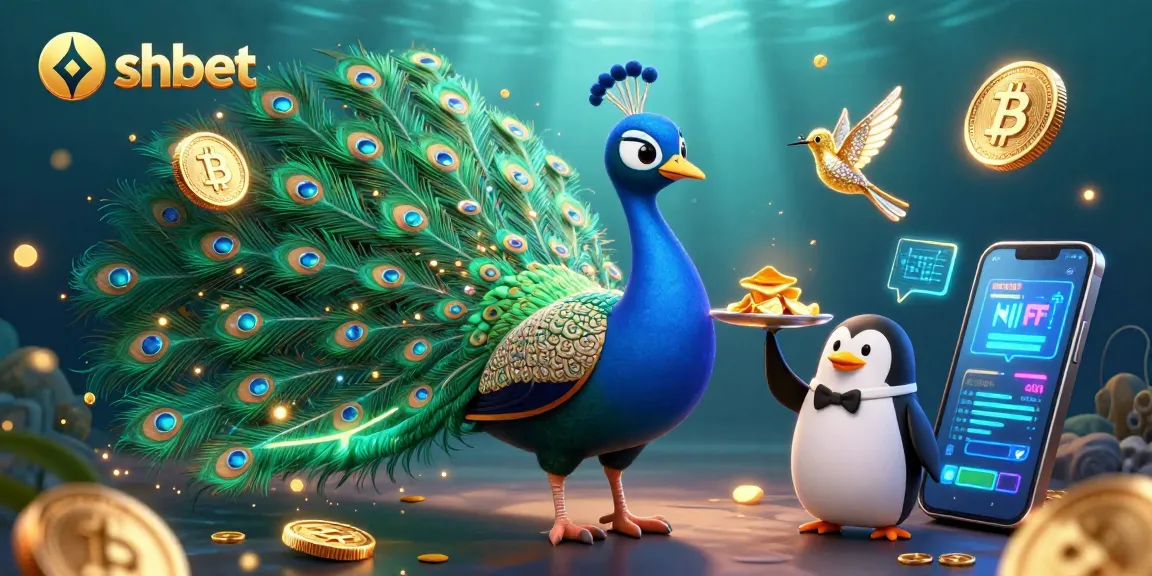 Experience the vibrant shbet casino excitement with neon coins and lively characters.