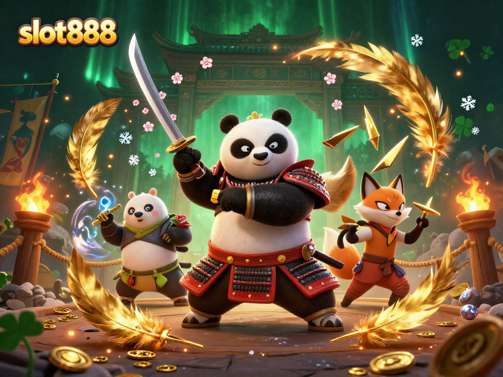 Slot888, bermain slot dengan samurai panda dan ninja fox dalam dunia kasino sihir.