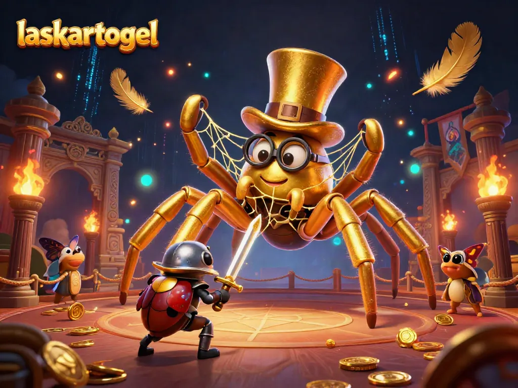 Join the excitement at laskartogel with a thrilling golden tarantula casino scene.
