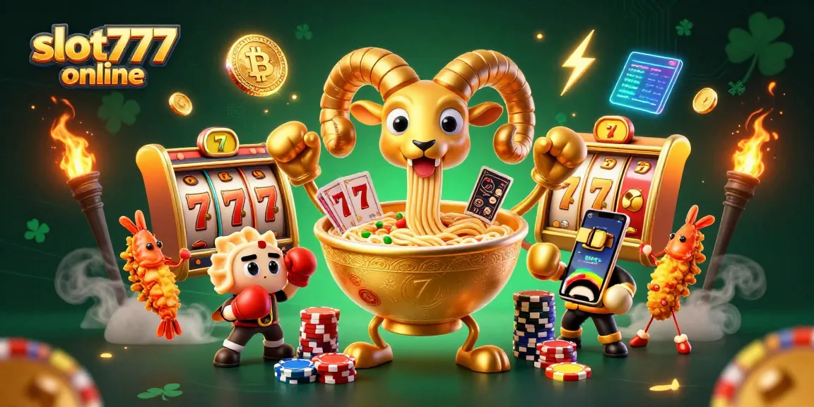 Spin the reels at slot777 online with vibrant 3D characters in a dynamic casino scene.
