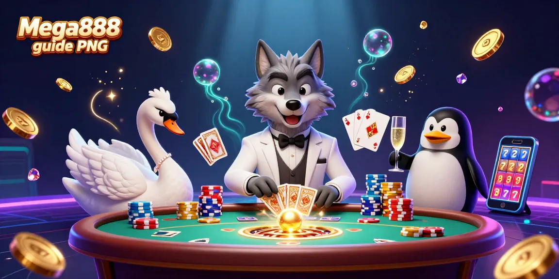 Experience the excitement of mega888 guide PNG with vibrant characters and dynamic casino elements.