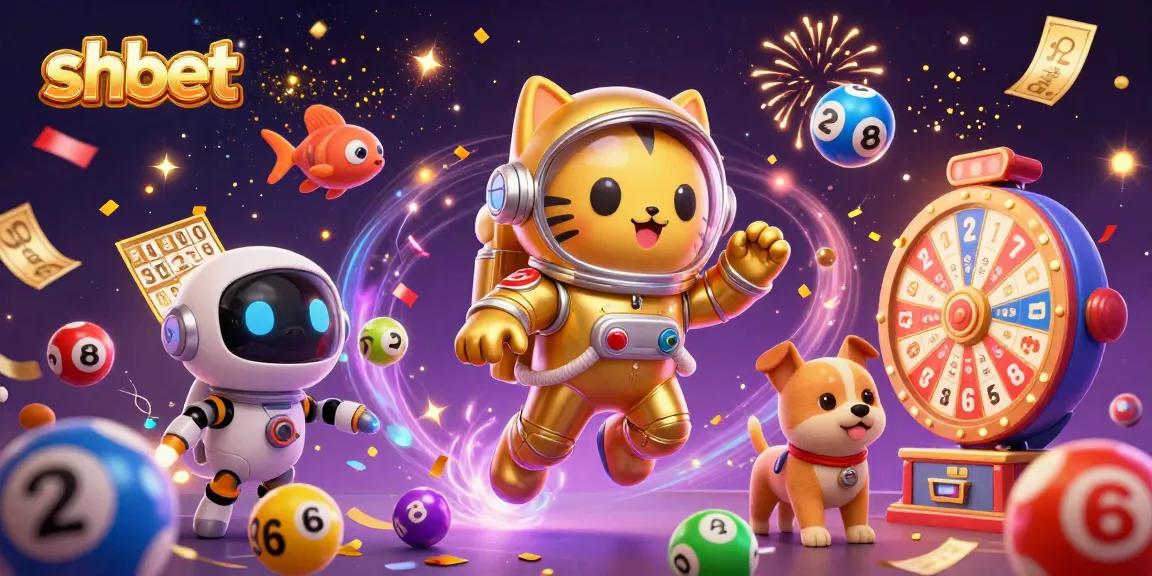 Win big at shbet with an exciting illustration of a space-themed casino experience featuring dynamic lottery elements.