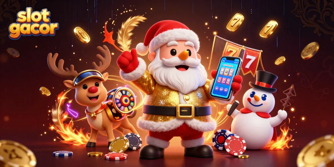 Putar slot gacor dengan Santa dan teman dalam suasana kasino berkilau
