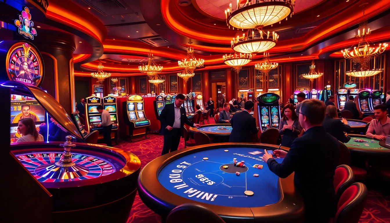 Players enjoying the excitement of gambling at https://mmoo1.de.com/ in a lively casino atmosphere.