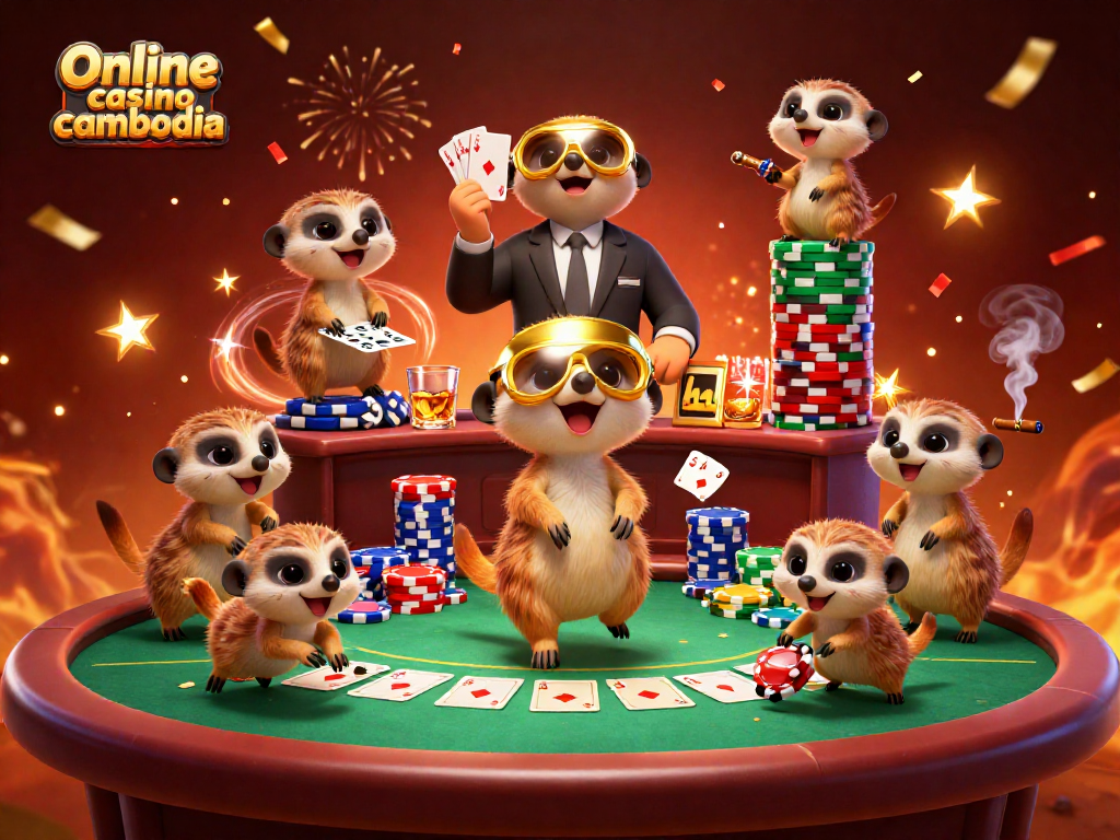 Experience thrilling gameplay at an Online casino cambodia with meerkats managing games and lively atmosphere.