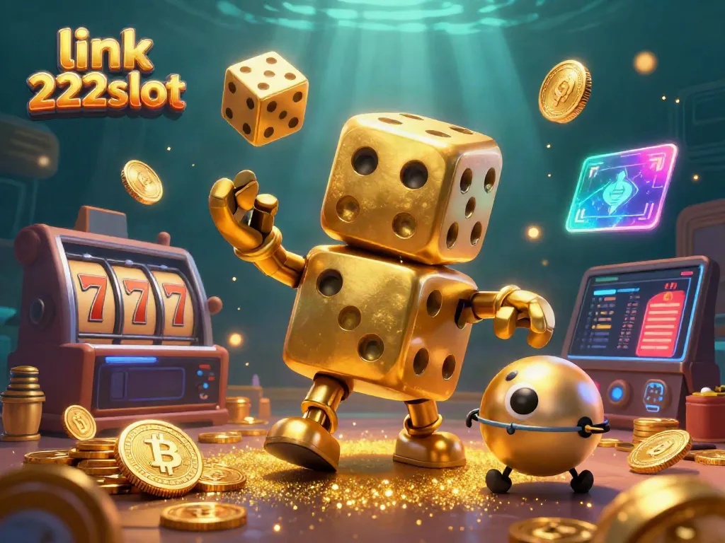 Menggulingkan dadu emas sambil bermain slot dan jackpot di link 222slot.