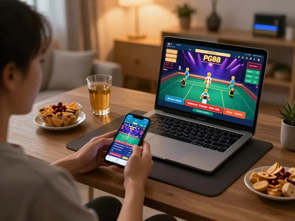 Experience online gaming on PG88 app with vibrant setup and dynamic user interaction