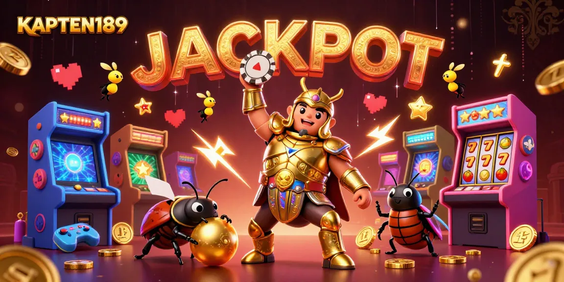 KAPTEN189 menghadirkan ilustrasi jackpot slot online dengan karakter unik dan elemen menarik