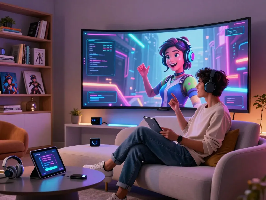 Immersive NSFW AI interaction with lifelike character in futuristic setting