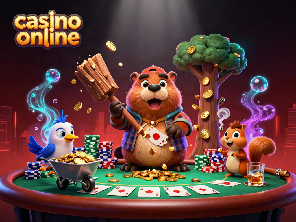 Experience thrilling moments at casino online with a lively illustration featuring lucky characters in action.